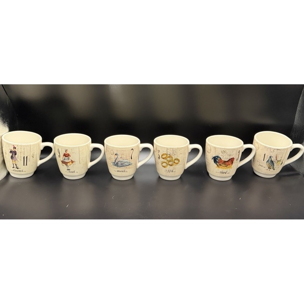 Williams Sonoma 12 days‎ Of Christmas Mugs Cups Complete Set Of 6